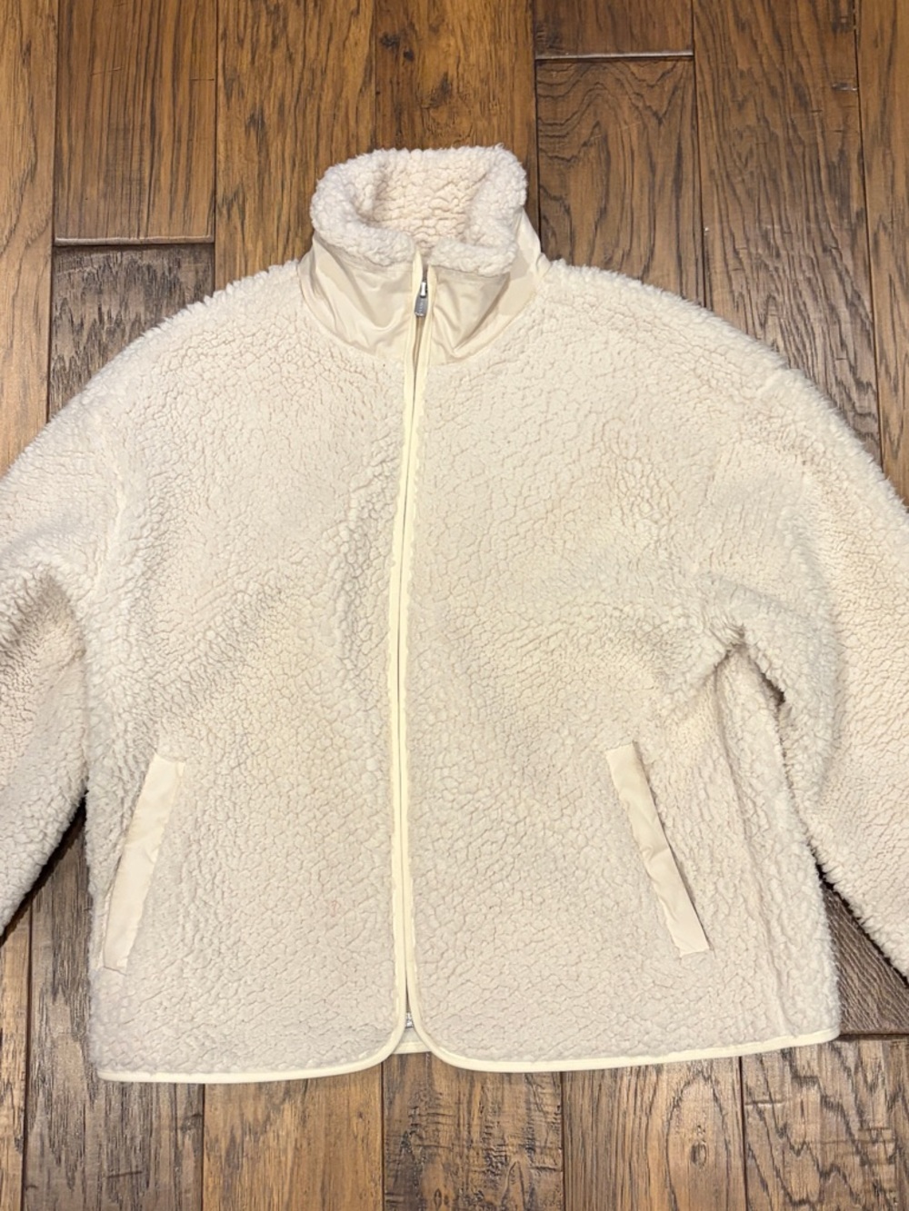 Athleta Cream Sherpa Zip-Up Jacket
